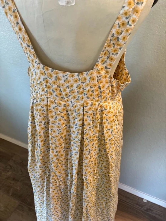 Vintage Compaigne Internationale Express Floral Yellow Maxi Dress Jumper Large - Picture 5 of 12